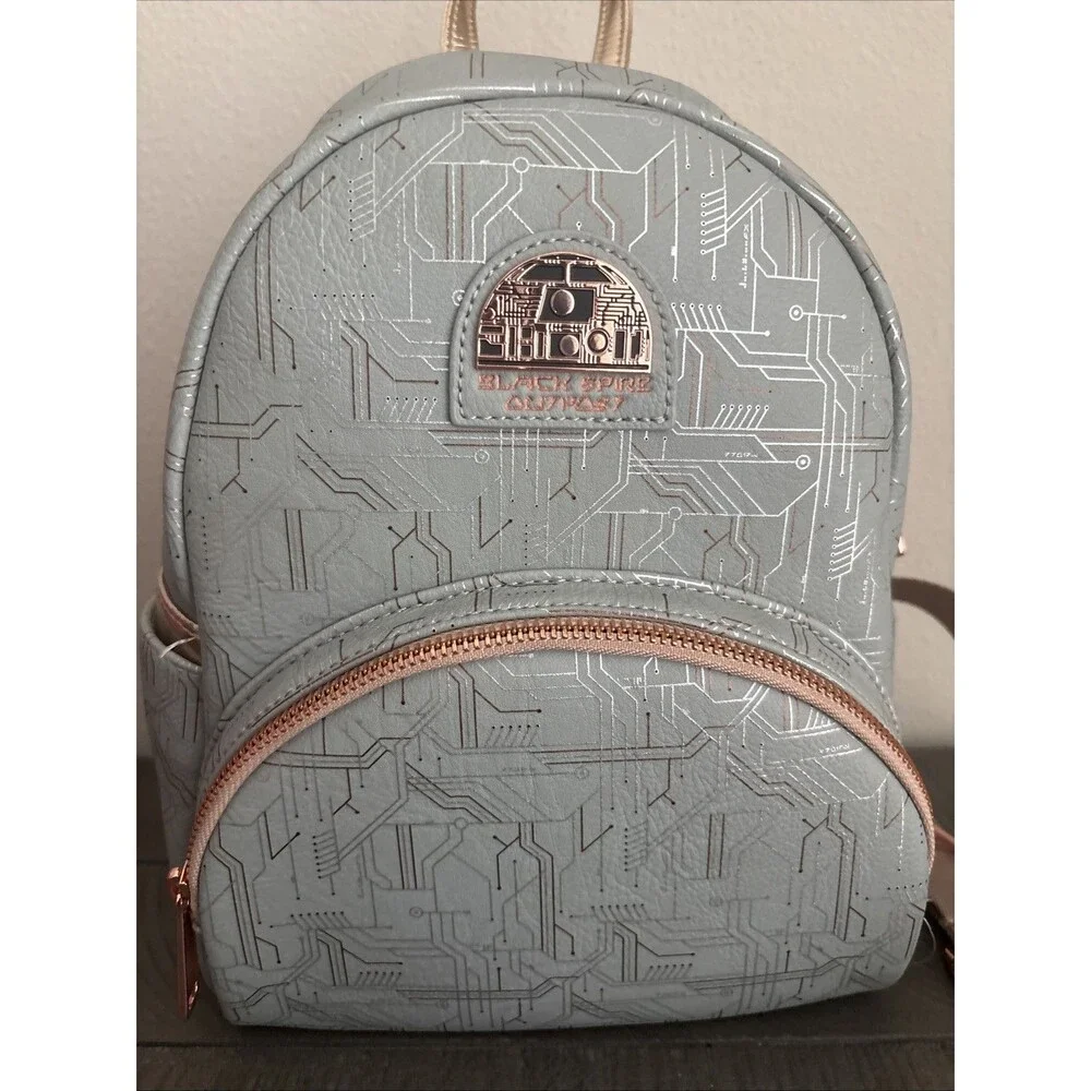 Disney Parks Star Wars Galaxy's Edge Black Spire Outpost Silver Backpack NEW
